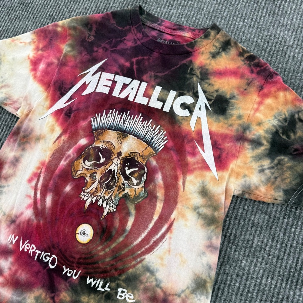 Metallica In Vertigo You Will Be Mens Small Tie Dye Skull Graphic Rock T Shirt